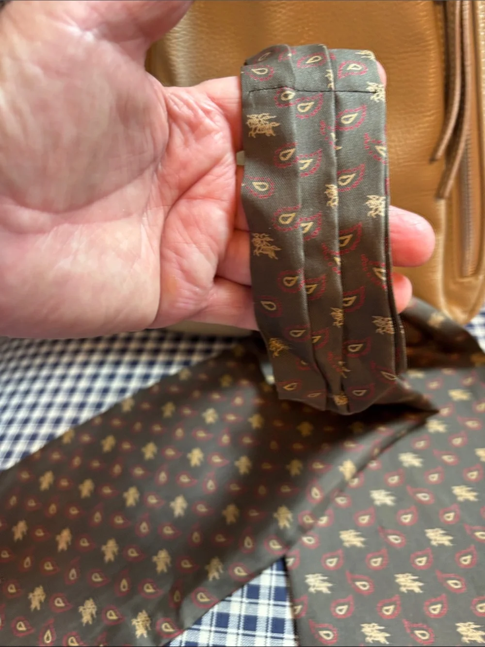 Burberry vintage Olive Paisley-Accent Silk Scarf